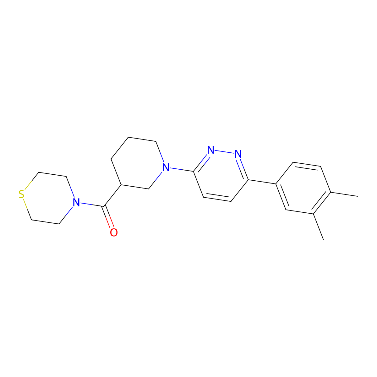 4-{1-[6-(3,4-Dimethylphenyl)pyridazin-3-YL]piperidine-3-carbonyl}thiomorpholine molecular structure, CAS 1794937-09-9