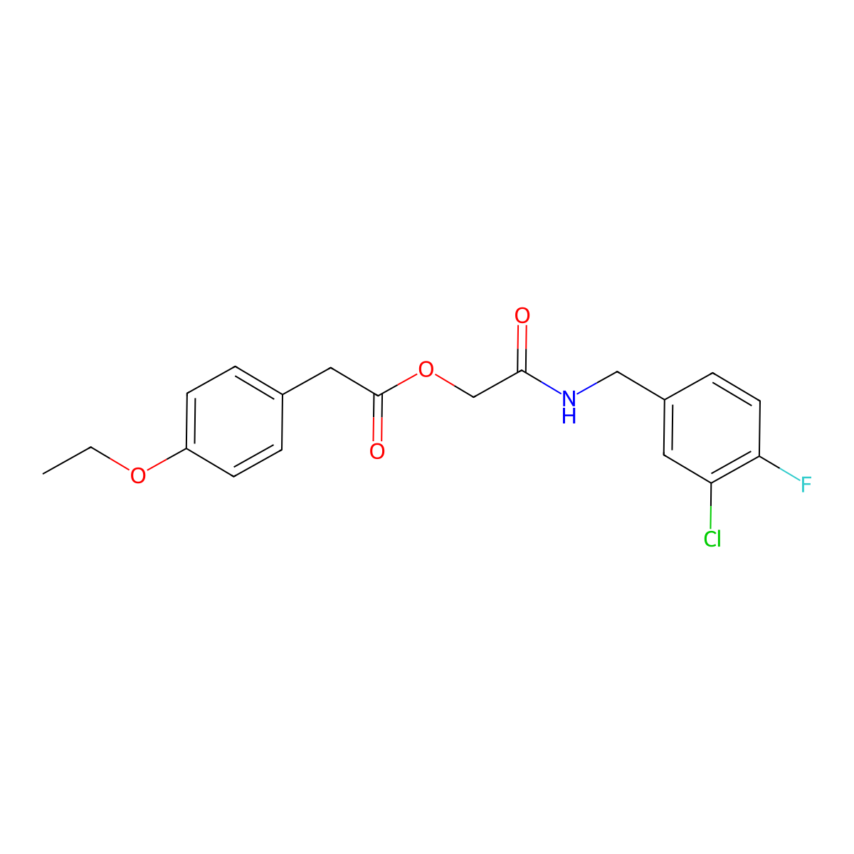 2-[(3-Chloro-4-fluorobenzyl)amino]-2-oxoethyl (4-ethoxyphenyl)acetate molecular structure, CAS 1794937-83-9
