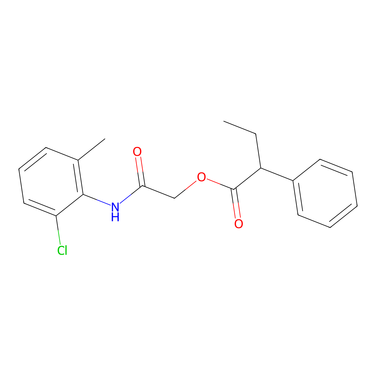 2-((2-Chloro-6-methylphenyl)amino)-2-oxoethyl 2-phenylbutanoate molecular structure, CAS 1794938-32-1