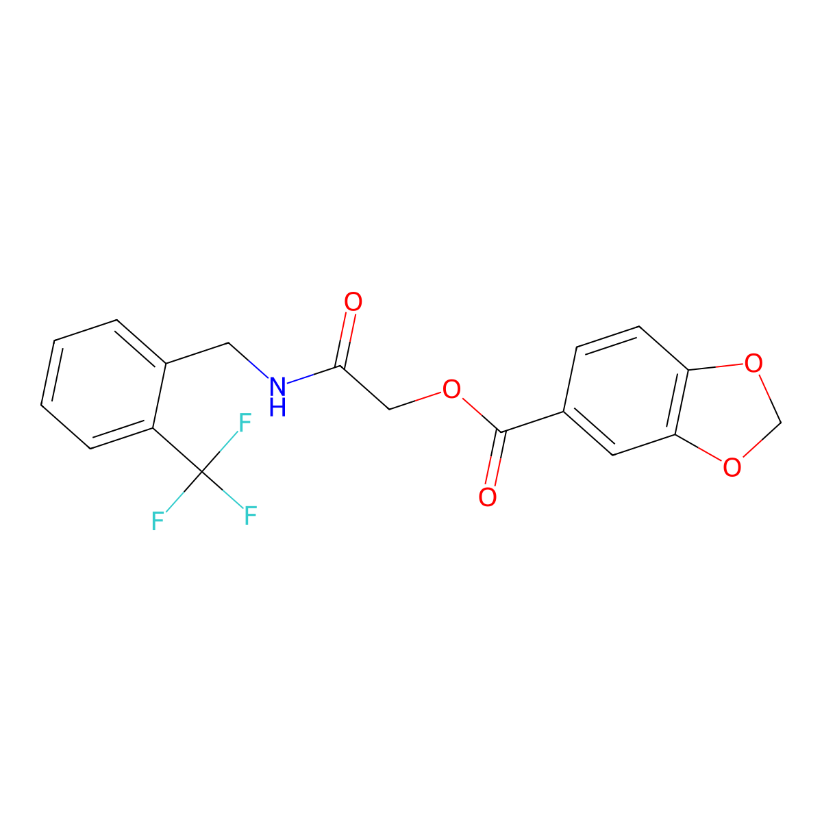 ({[2-(Trifluoromethyl)phenyl]methyl}carbamoyl)methyl 2H-1,3-benzodioxole-5-carboxylate molecular structure, CAS 1794938-97-8