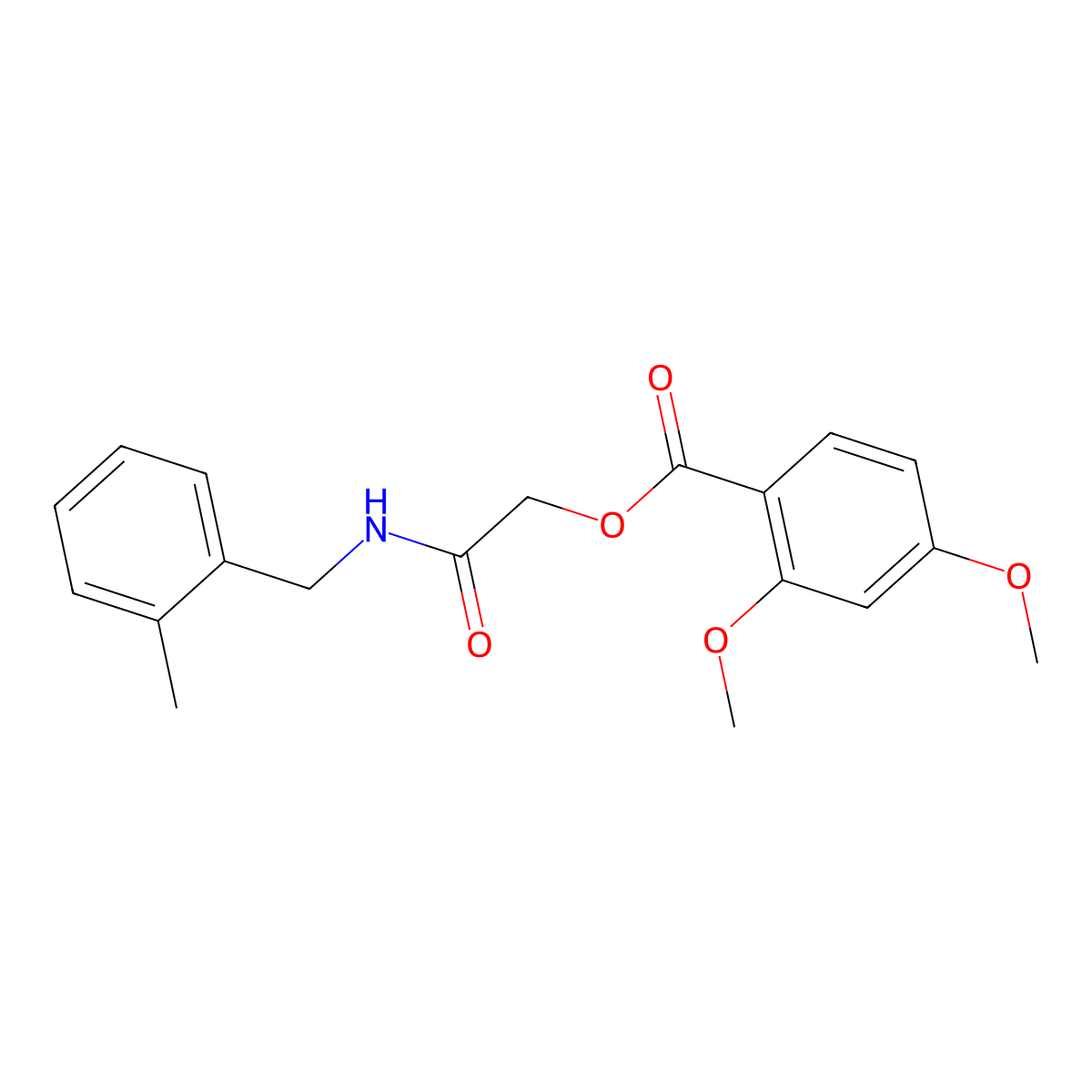 [2-[(2-Methylphenyl)methylamino]-2-oxoethyl] 2,4-dimethoxybenzoate molecular structure, CAS 1794939-10-8