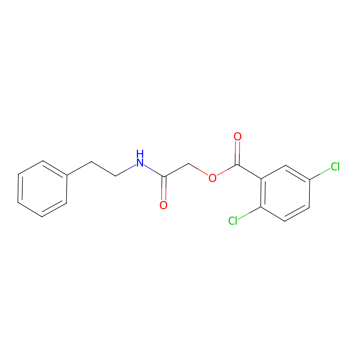[(2-Phenylethyl)carbamoyl]methyl 2,5-dichlorobenzoate molecular structure, CAS 1794939-18-6