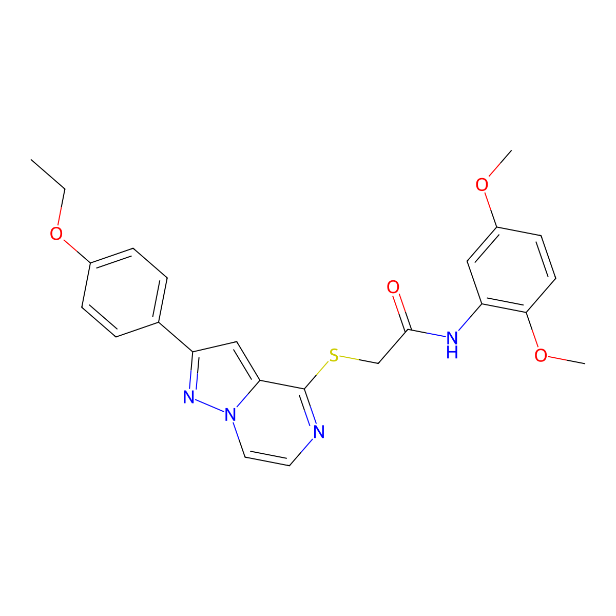 N-(2,5-Dimethoxyphenyl)-2-{[2-(4-ethoxyphenyl)pyrazolo[1,5-A]pyrazin-4-YL]sulfanyl}acetamide molecular structure, CAS 1794939-39-1