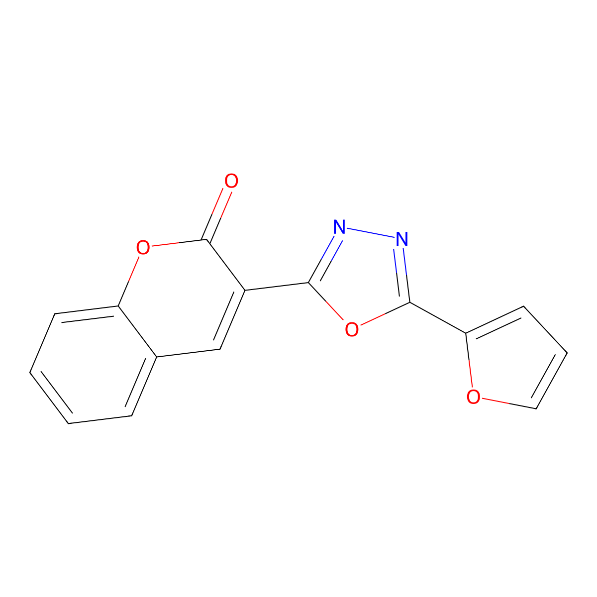 3-[5-(furan-2-yl)-1,3,4-oxadiazol-2-yl]-2H-chromen-2-one molecular structure, CAS 1794943-74-0
