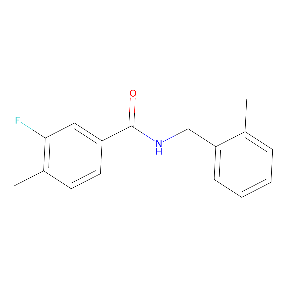 3-fluoro-4-methyl-N-[(2-methylphenyl)methyl]benzamide molecular structure, CAS 1794948-65-4