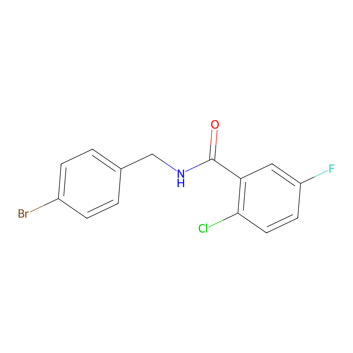 N-(4-bromobenzyl)-2-chloro-5-fluorobenzamide molecular structure, CAS 1794955-12-6