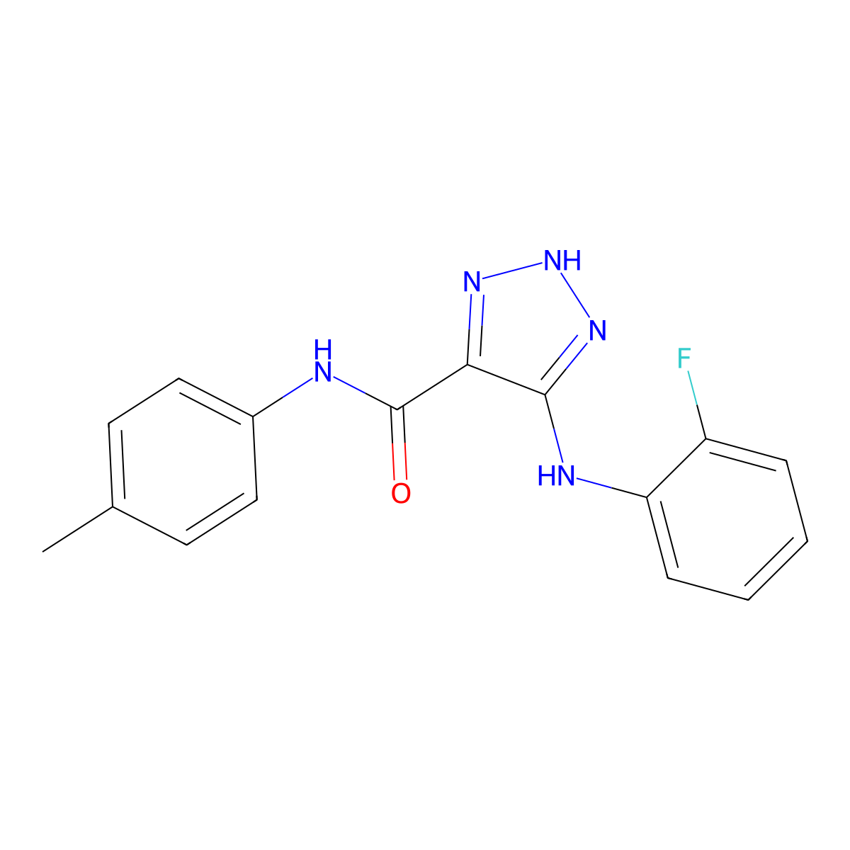 5-[(2-Fluorophenyl)amino]-N-(4-methylphenyl)-1H-1,2,3-triazole-4-carboxamide molecular structure, CAS 1794959-13-9