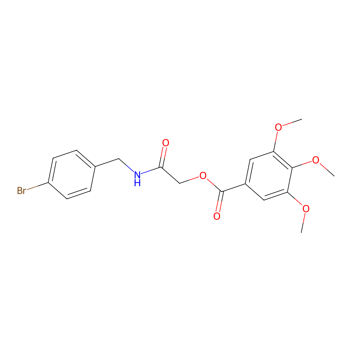 {[(4-Bromophenyl)methyl]carbamoyl}methyl 3,4,5-trimethoxybenzoate molecular structure, CAS 1794983-58-6