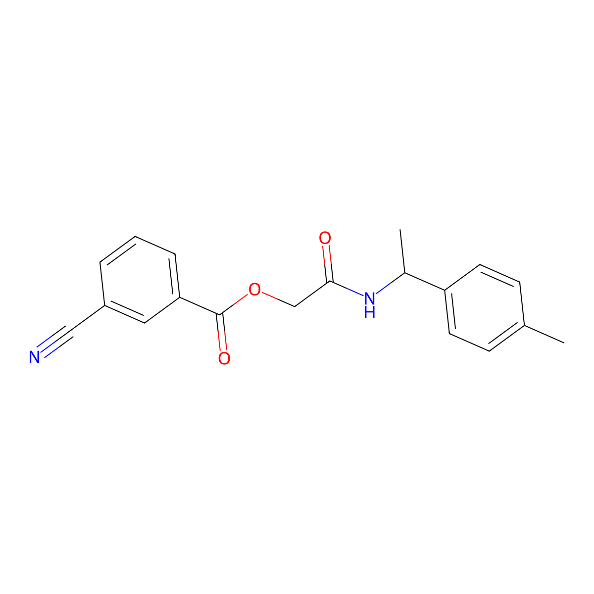 {[1-(4-Methylphenyl)ethyl]carbamoyl}methyl 3-cyanobenzoate molecular structure, CAS 1794983-64-4