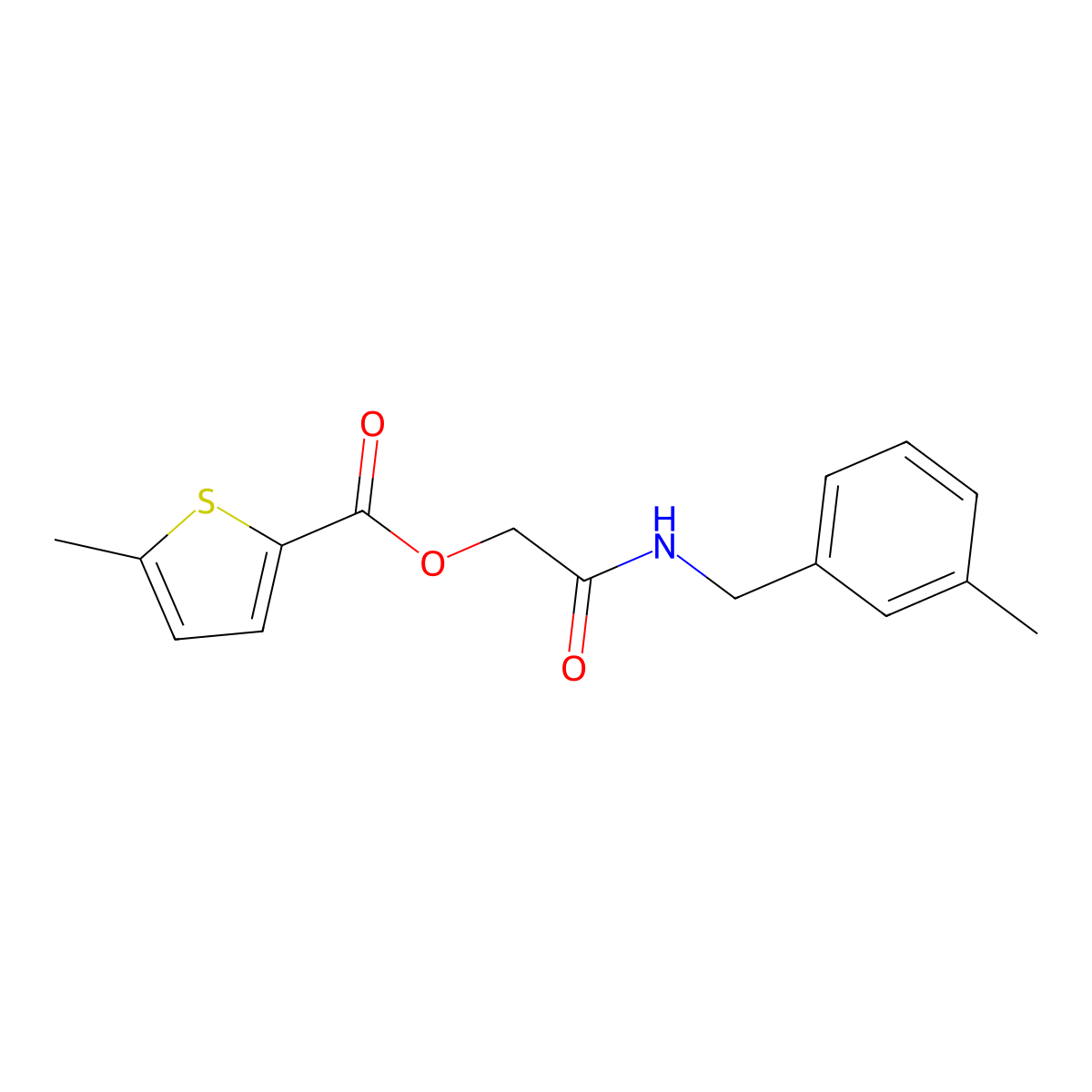{[(3-Methylphenyl)methyl]carbamoyl}methyl 5-methylthiophene-2-carboxylate molecular structure, CAS 1794983-79-1
