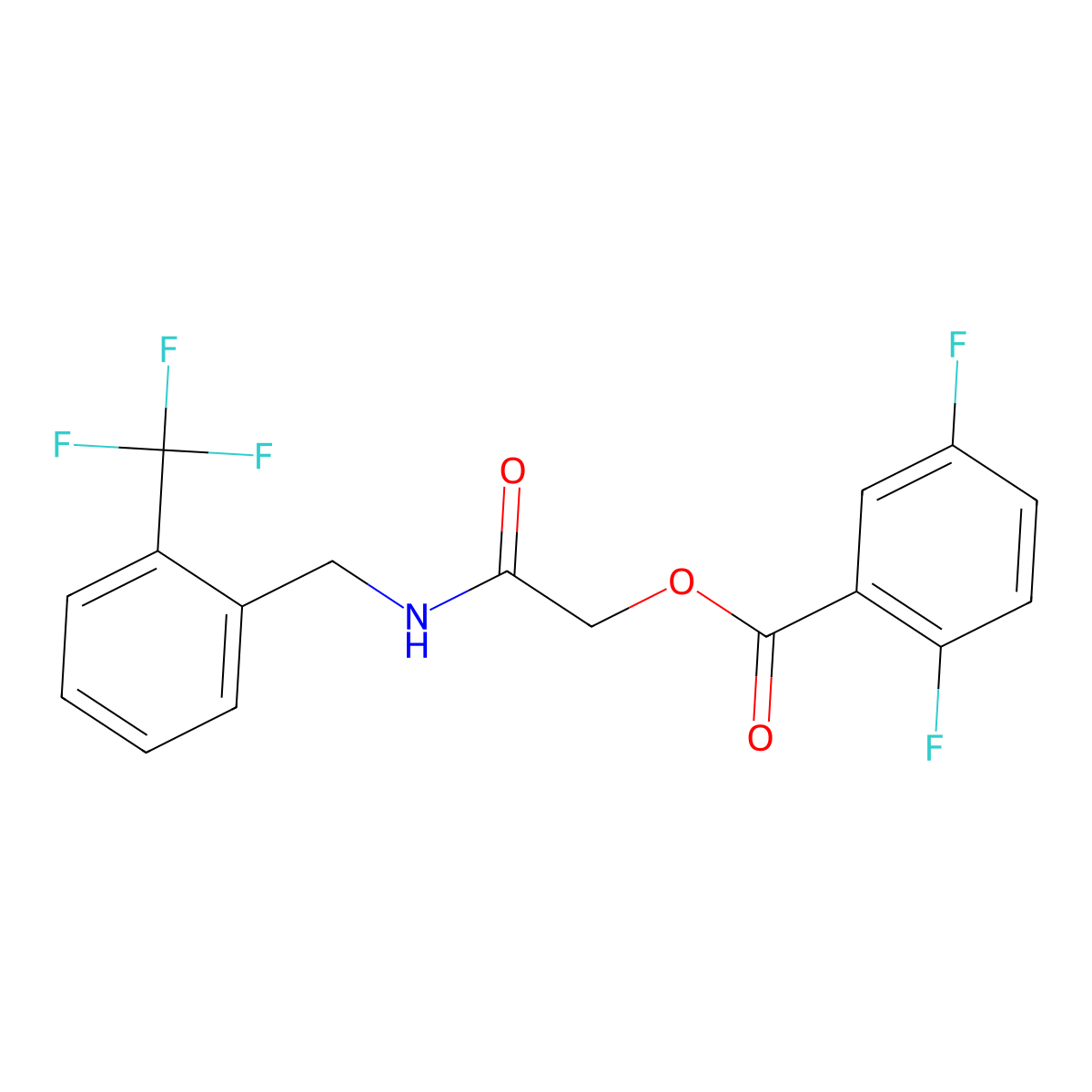 ({[2-(Trifluoromethyl)phenyl]methyl}carbamoyl)methyl 2,5-difluorobenzoate molecular structure, CAS 1794983-92-8