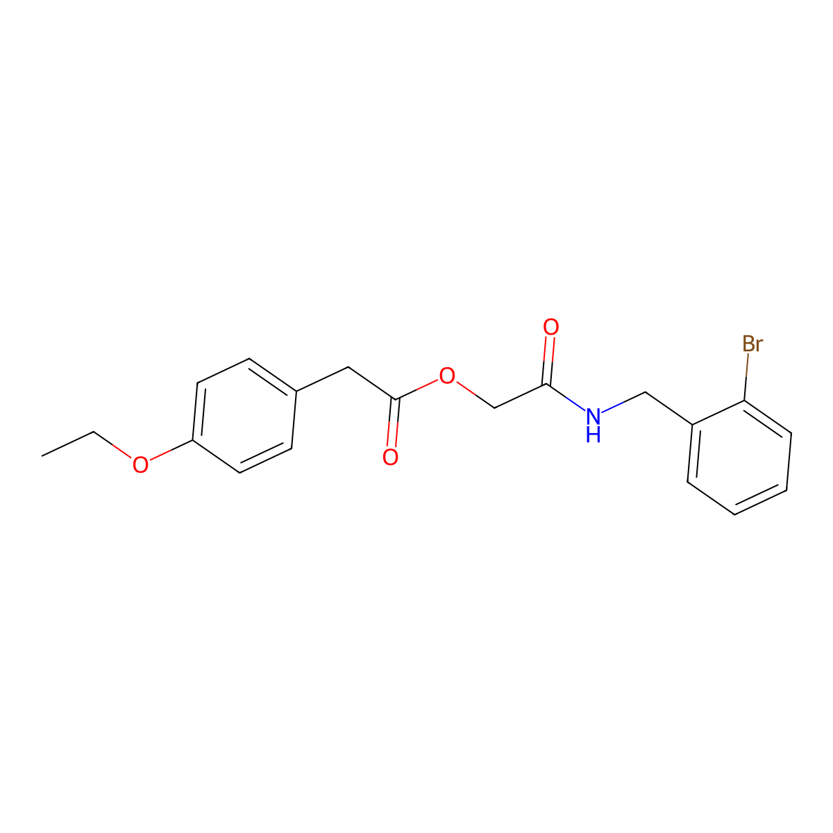{[(2-Bromophenyl)methyl]carbamoyl}methyl 2-(4-ethoxyphenyl)acetate molecular structure, CAS 1794987-59-9