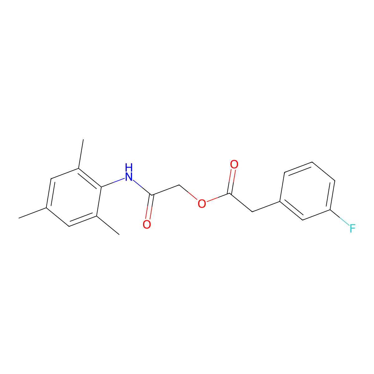 [2-Oxo-2-(2,4,6-trimethylanilino)ethyl] 2-(3-fluorophenyl)acetate molecular structure, CAS 1794987-94-2
