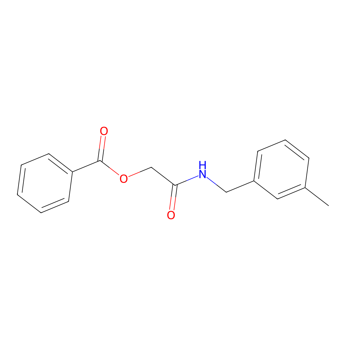 {[(3-Methylphenyl)methyl]carbamoyl}methyl benzoate molecular structure, CAS 1794988-09-2