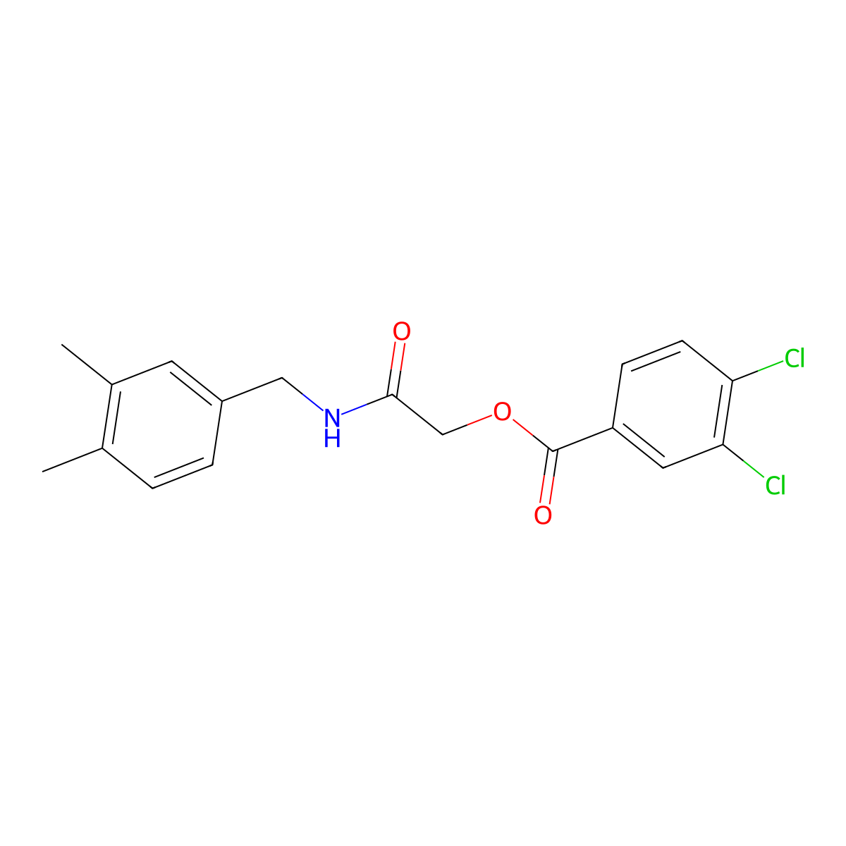 {[(3,4-Dimethylphenyl)methyl]carbamoyl}methyl 3,4-dichlorobenzoate molecular structure, CAS 1794988-15-0
