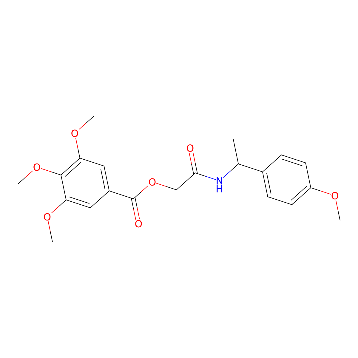 {[1-(4-Methoxyphenyl)ethyl]carbamoyl}methyl 3,4,5-trimethoxybenzoate molecular structure, CAS 1794988-28-5