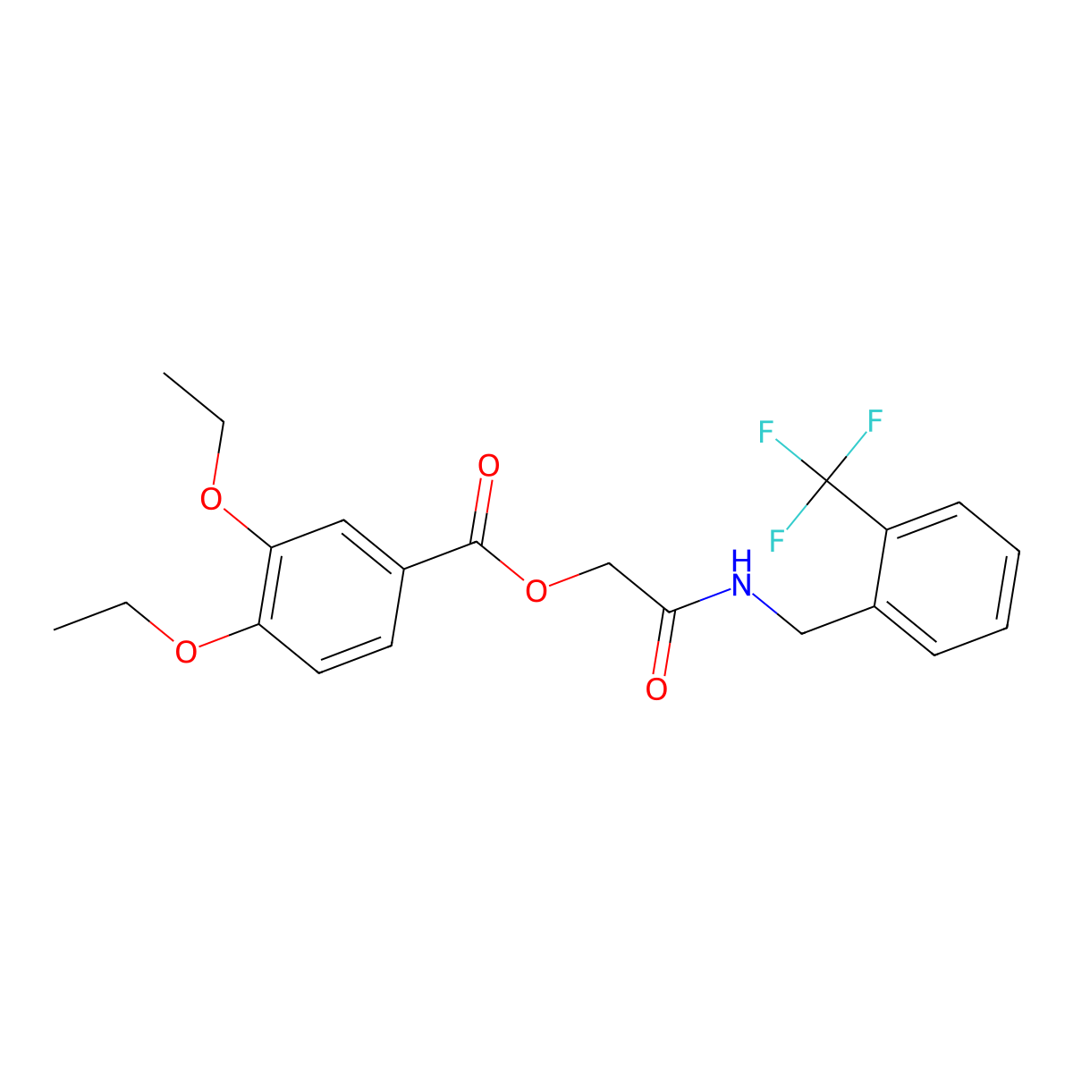 ({[2-(Trifluoromethyl)phenyl]methyl}carbamoyl)methyl 3,4-diethoxybenzoate molecular structure, CAS 1794988-69-4