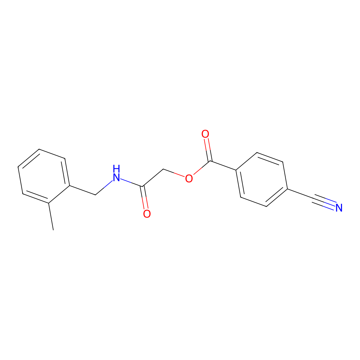 [2-[(2-Methylphenyl)methylamino]-2-oxoethyl] 4-cyanobenzoate molecular structure, CAS 1794989-23-3