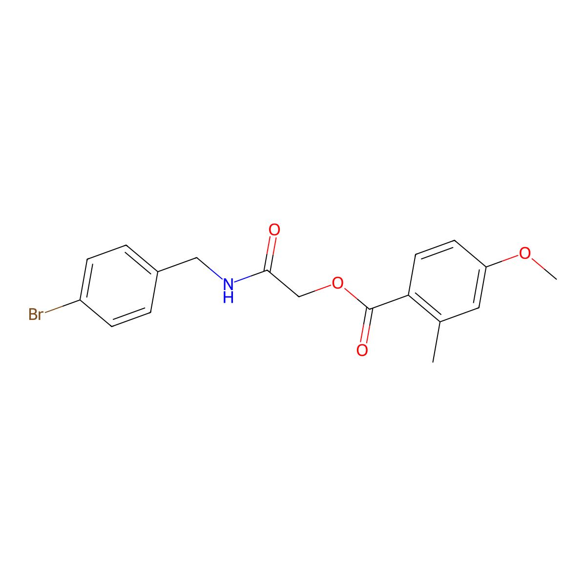 {[(4-Bromophenyl)methyl]carbamoyl}methyl 4-methoxy-2-methylbenzoate molecular structure, CAS 1794989-39-1