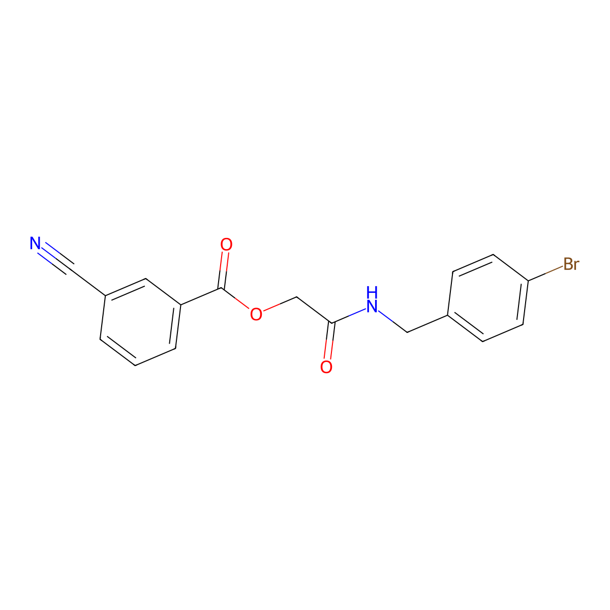 2-((4-Bromobenzyl)amino)-2-oxoethyl 3-cyanobenzoate molecular structure, CAS 1794989-51-7