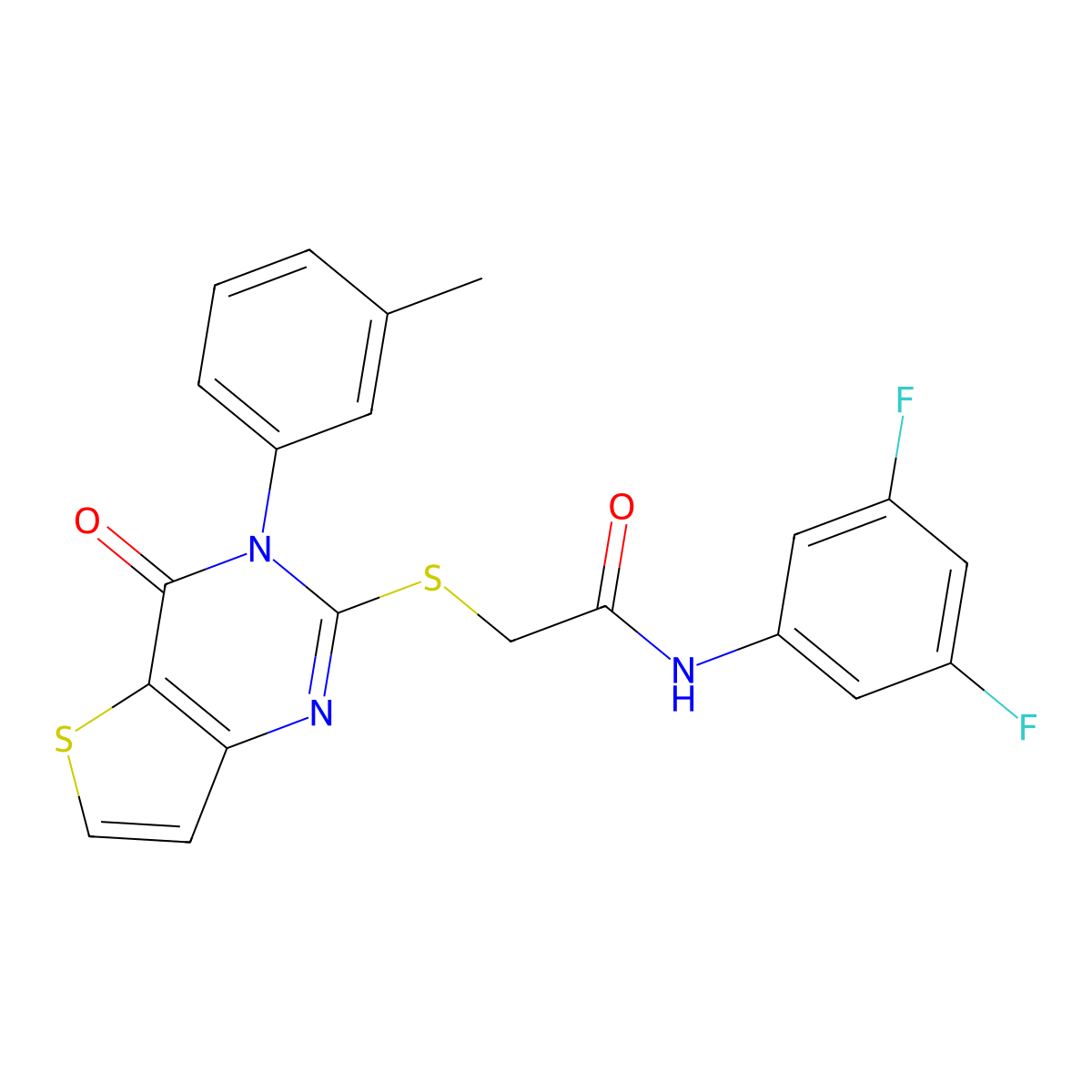 N-(3,5-difluorophenyl)-2-((4-oxo-3-(m-tolyl)-3,4-dihydrothieno[3,2-d]pyrimidin-2-yl)thio)acetamide molecular structure, CAS 1794989-70-0