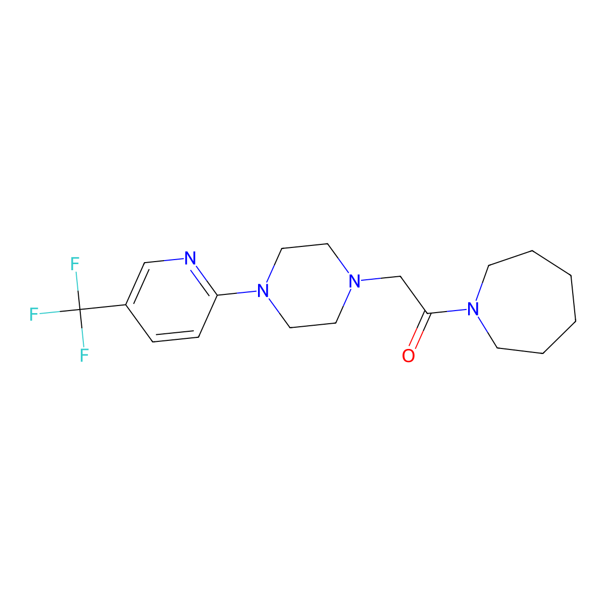 1-(Azepan-1-yl)-2-{4-[5-(trifluoromethyl)pyridin-2-yl]piperazin-1-yl}ethan-1-one molecular structure, CAS 1794999-64-6