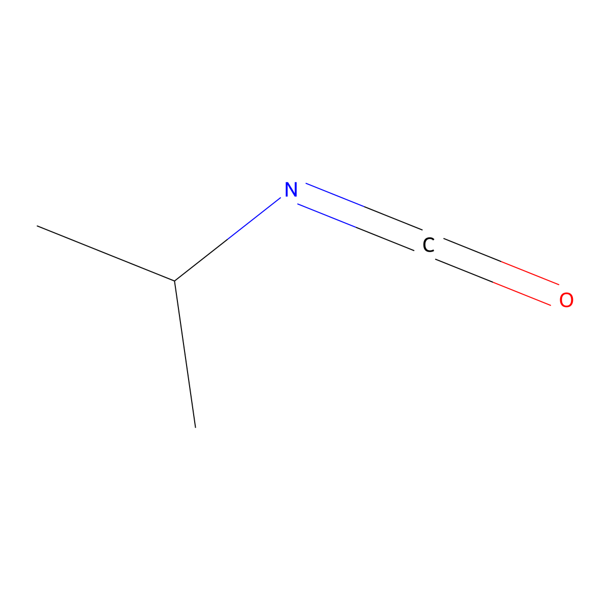 Isopropyl isocyanate molecular structure, CAS 1795-48-8