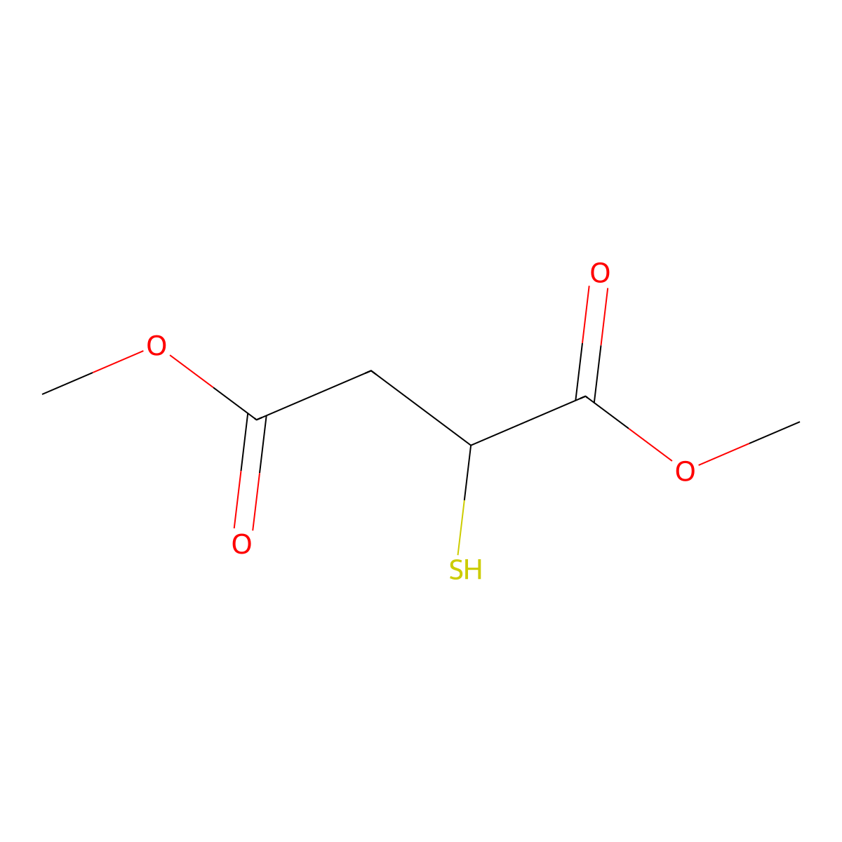 Dimethyl mercaptosuccinate molecular structure, CAS 1795-56-8