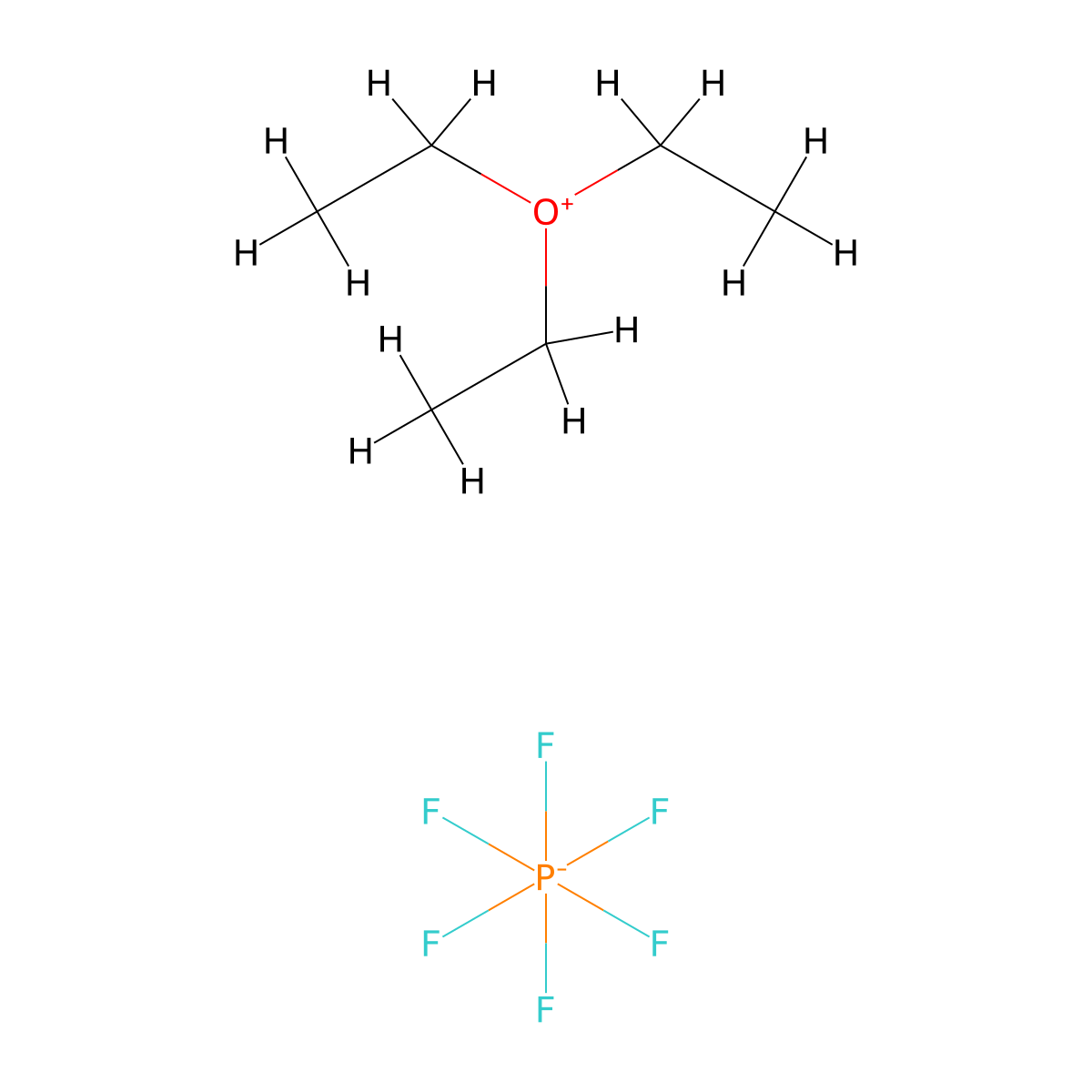 Oxonium, triethyl-, hexafluorophosphate(1-) (1:1) molecular structure, CAS 17950-40-2