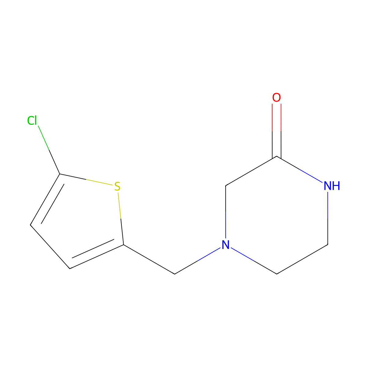 4-[(5-Chlorothiophen-2-yl)methyl]piperazin-2-one molecular structure, CAS 1795007-63-4
