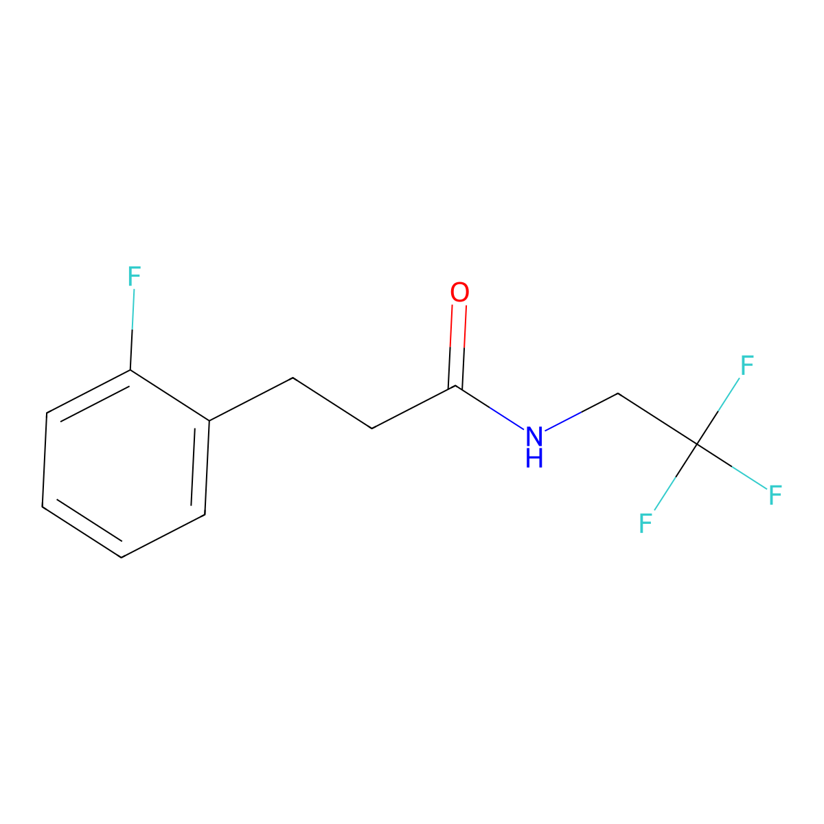 3-(2-Fluorophenyl)-N-(2,2,2-trifluoroethyl)propanamide molecular structure, CAS 1795012-22-4