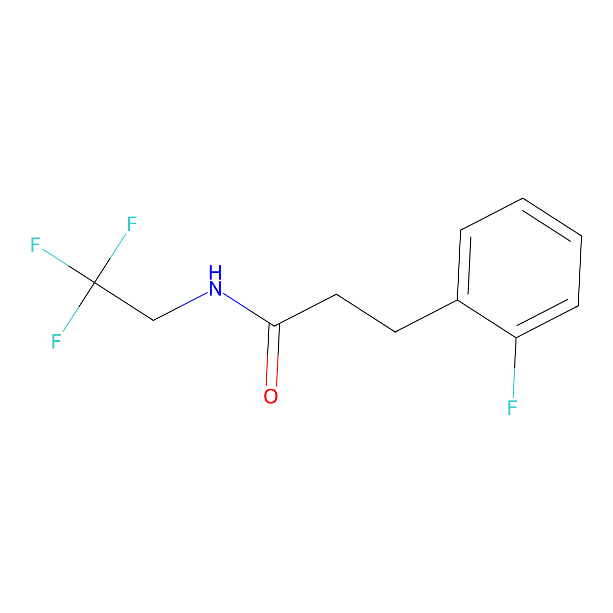 3-(2-Fluorophenyl)-N-(2,2,2-trifluoroethyl)propanamide molecular structure, CAS 1795012-22-4