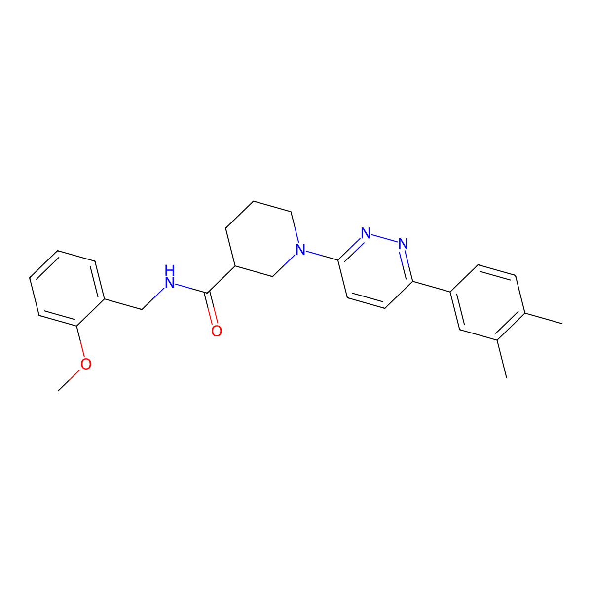 1-[6-(3,4-Dimethylphenyl)pyridazin-3-YL]-N-[(2-methoxyphenyl)methyl]piperidine-3-carboxamide molecular structure, CAS 1795024-28-0