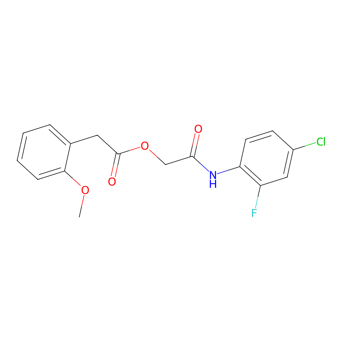 [2-(4-Chloro-2-fluoroanilino)-2-oxoethyl] 2-(2-methoxyphenyl)acetate molecular structure, CAS 1795030-93-1