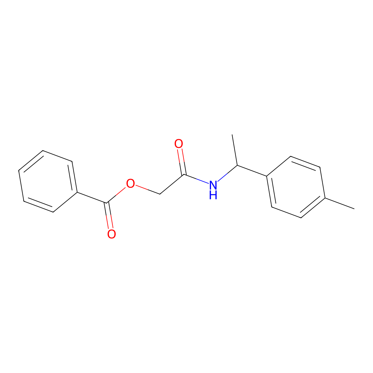 {[1-(4-Methylphenyl)ethyl]carbamoyl}methyl benzoate molecular structure, CAS 1795031-34-3
