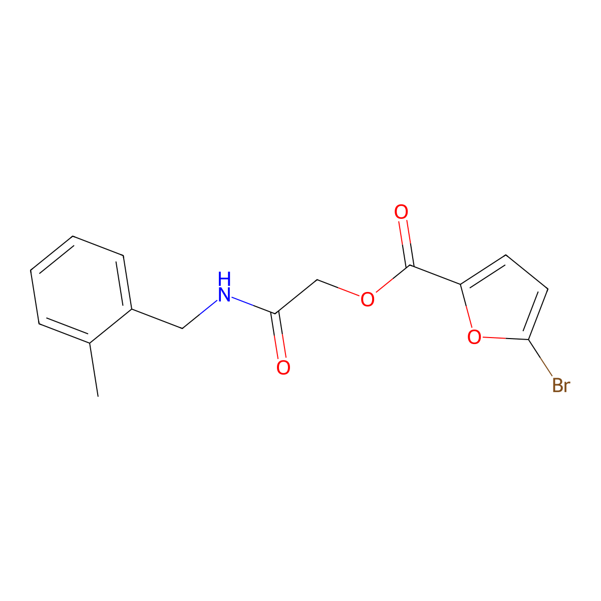 [2-[(2-Methylphenyl)methylamino]-2-oxoethyl] 5-bromofuran-2-carboxylate molecular structure, CAS 1795031-54-7