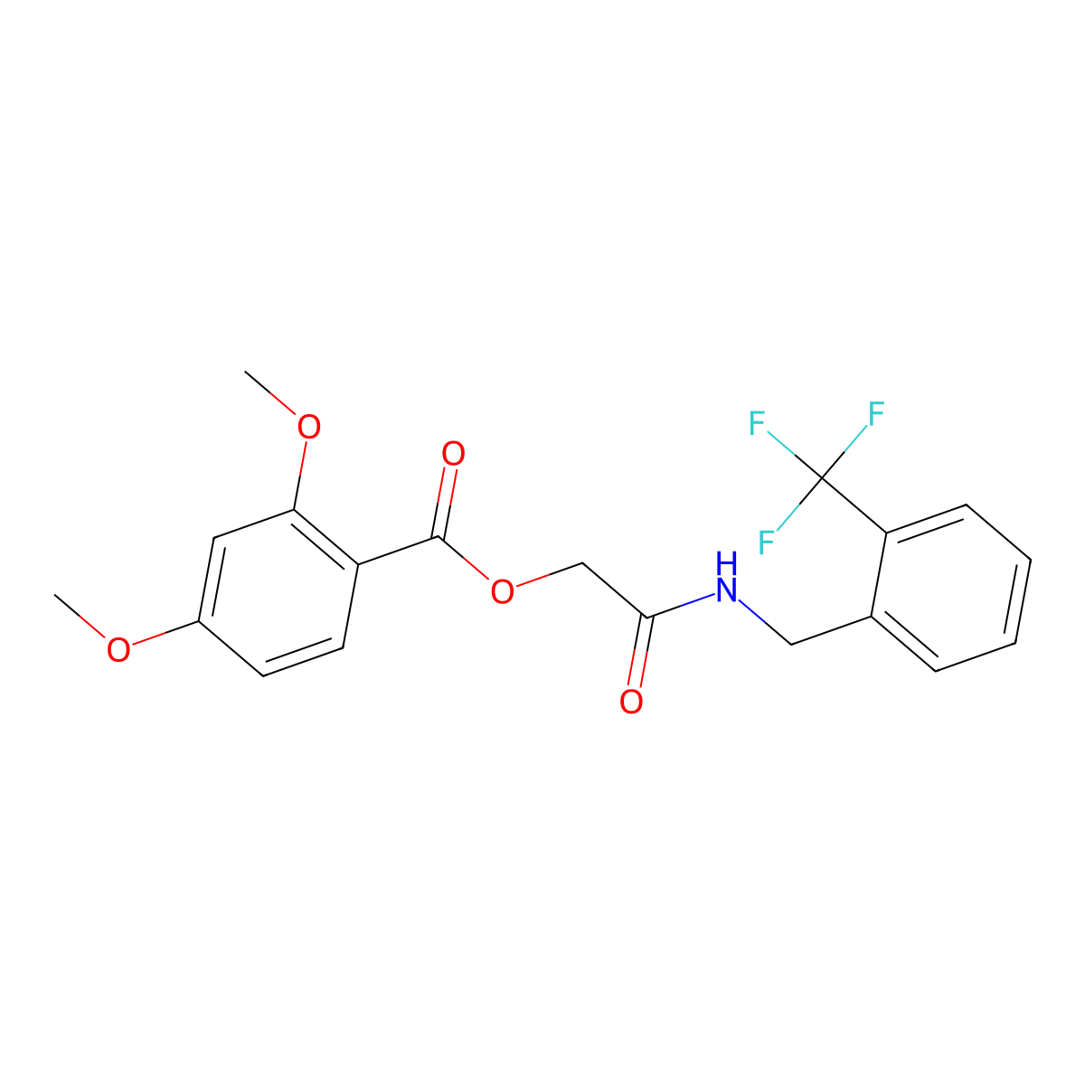 ({[2-(Trifluoromethyl)phenyl]methyl}carbamoyl)methyl 2,4-dimethoxybenzoate molecular structure, CAS 1795031-61-6