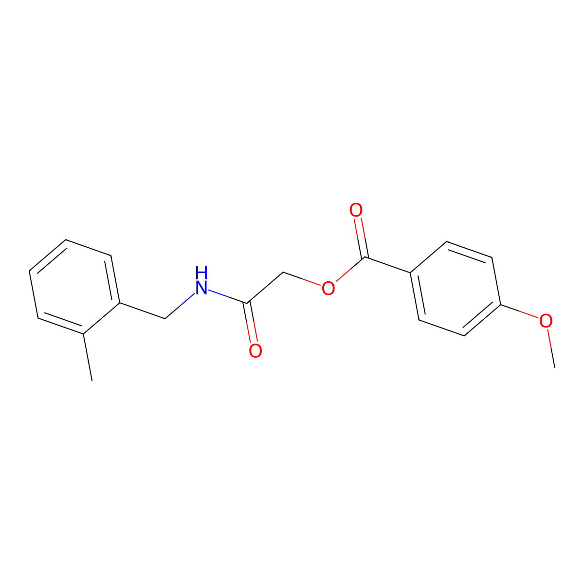 [2-[(2-Methylphenyl)methylamino]-2-oxoethyl] 4-methoxybenzoate molecular structure, CAS 1795031-65-0