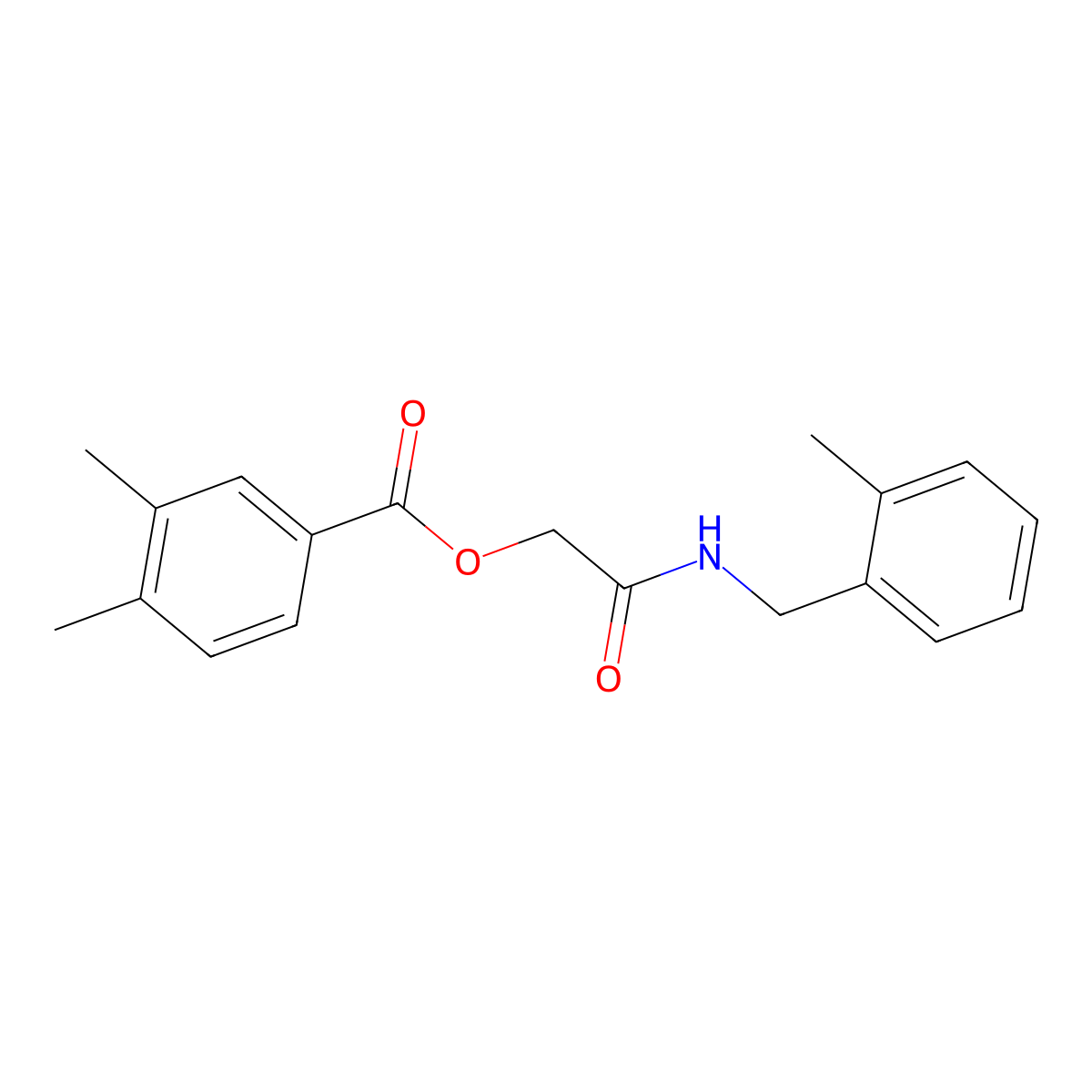 {[(2-Methylphenyl)methyl]carbamoyl}methyl 3,4-dimethylbenzoate molecular structure, CAS 1795031-74-1