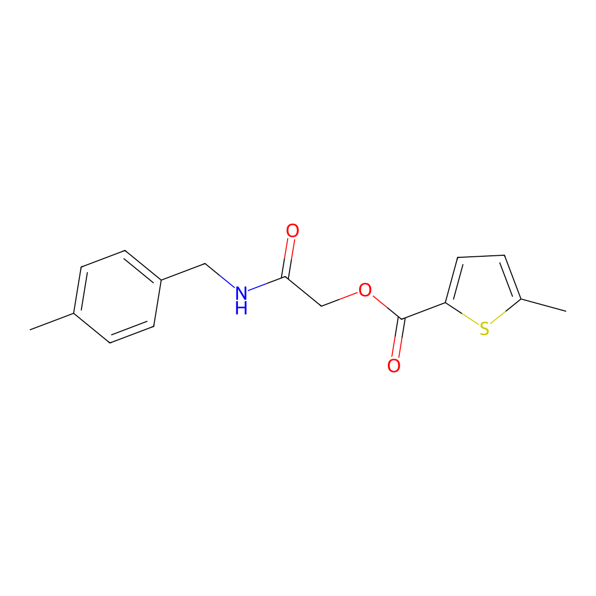 {[(4-Methylphenyl)methyl]carbamoyl}methyl 5-methylthiophene-2-carboxylate molecular structure, CAS 1795032-77-7