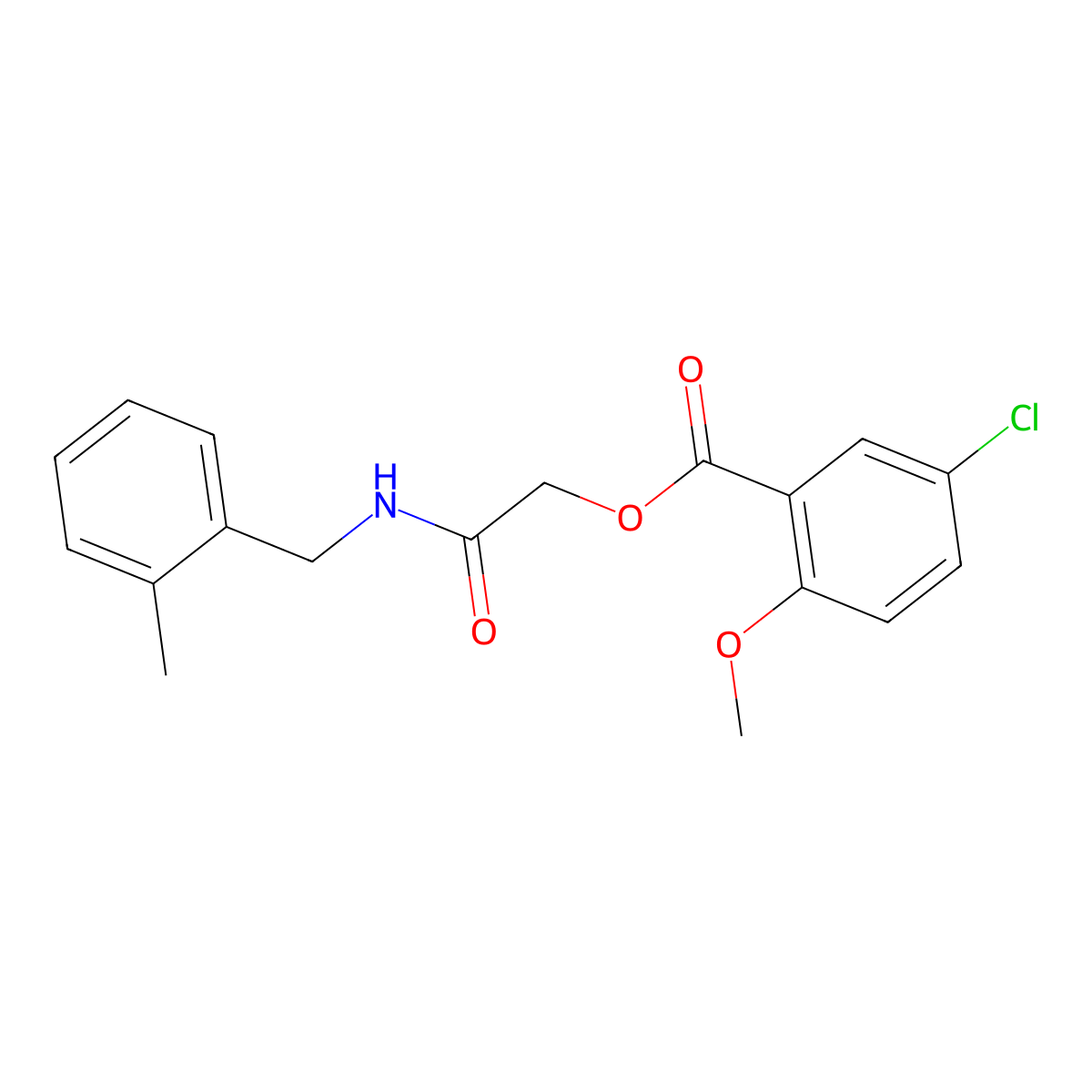 [2-[(2-Methylphenyl)methylamino]-2-oxoethyl] 5-chloro-2-methoxybenzoate molecular structure, CAS 1795032-89-1