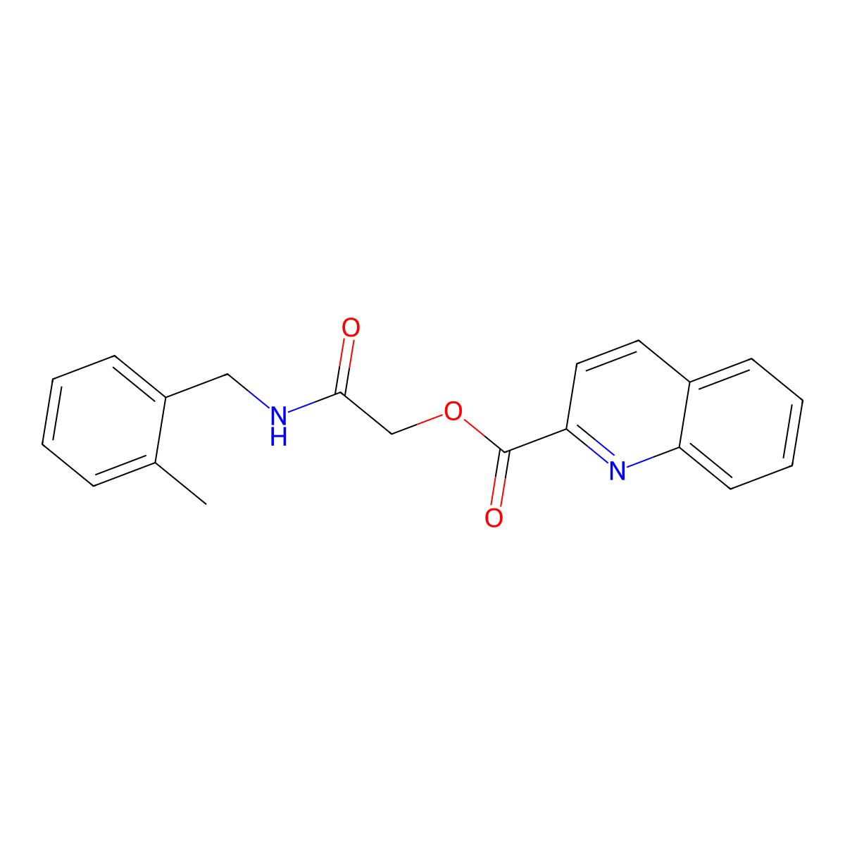 {[(2-Methylphenyl)methyl]carbamoyl}methyl quinoline-2-carboxylate molecular structure, CAS 1795033-01-0