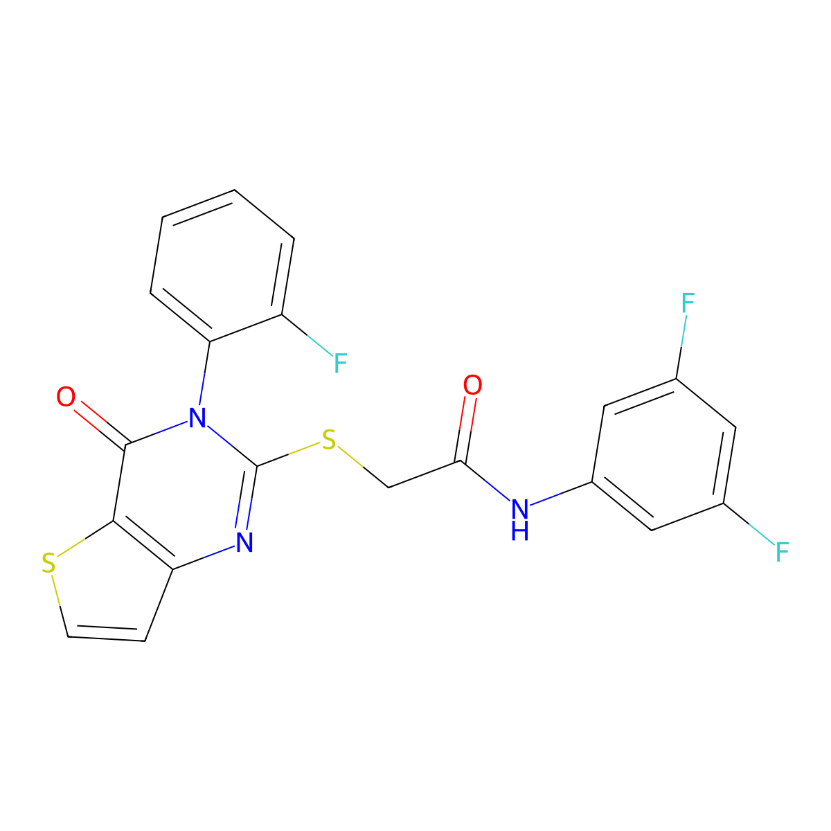 N-(3,5-difluorophenyl)-2-{[3-(2-fluorophenyl)-4-oxo-3H,4H-thieno[3,2-d]pyrimidin-2-yl]sulfanyl}acetamide molecular structure, CAS 1795033-08-7