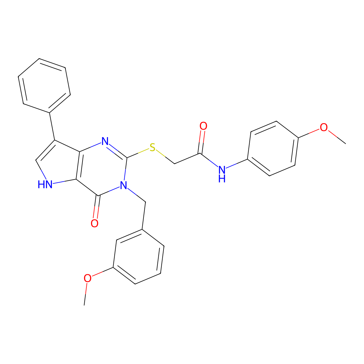 2-((3-(3-methoxybenzyl)-4-oxo-7-phenyl-4,5-dihydro-3H-pyrrolo[3,2-d]pyrimidin-2-yl)thio)-N-(4-methoxyphenyl)acetamide molecular structure, CAS 1795035-63-0