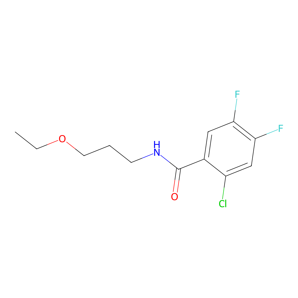 2-Chloro-N-(3-ethoxypropyl)-4,5-difluorobenzamide molecular structure, CAS 1795036-15-5