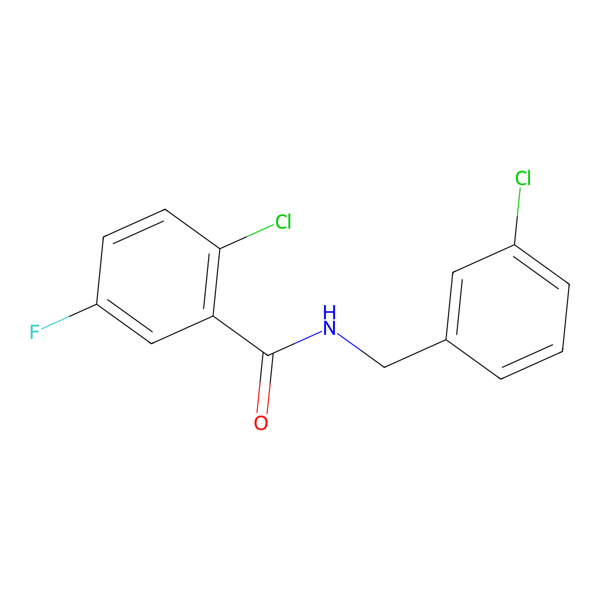 2-chloro-N-(3-chlorobenzyl)-5-fluorobenzamide molecular structure, CAS 1795038-76-4