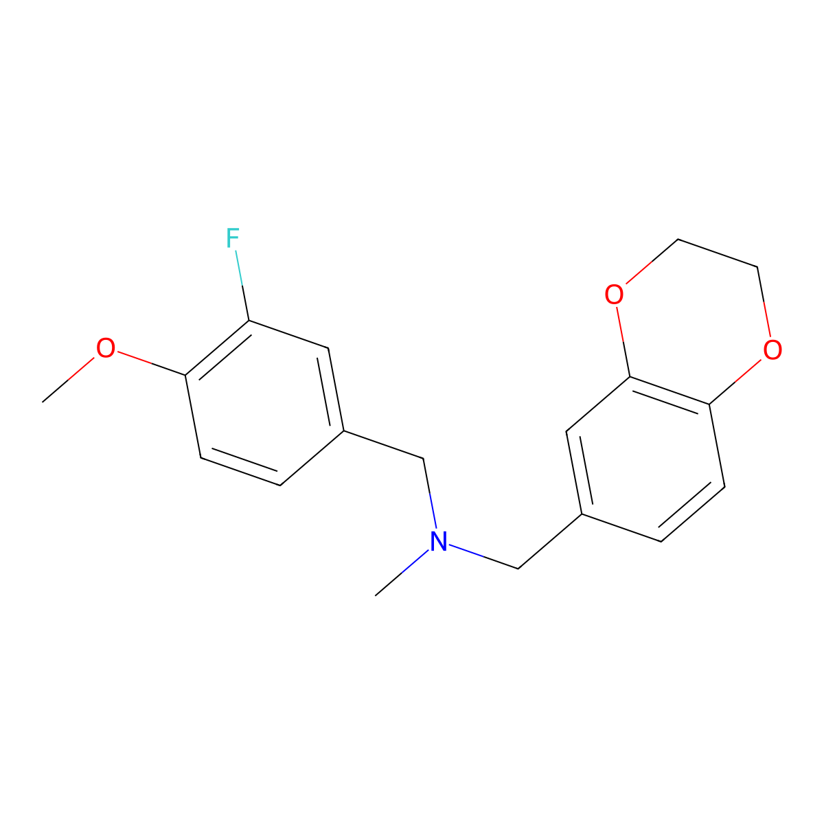 [(2,3-Dihydro-1,4-benzodioxin-6-yl)methyl][(3-fluoro-4-methoxyphenyl)methyl]methylamine molecular structure, CAS 1795056-61-9
