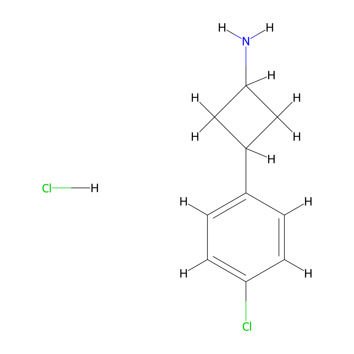 Rac-(1r,3r)-3-(4-chlorophenyl)cyclobutan-1-amine hydrochloride molecular structure, CAS 1795069-42-9