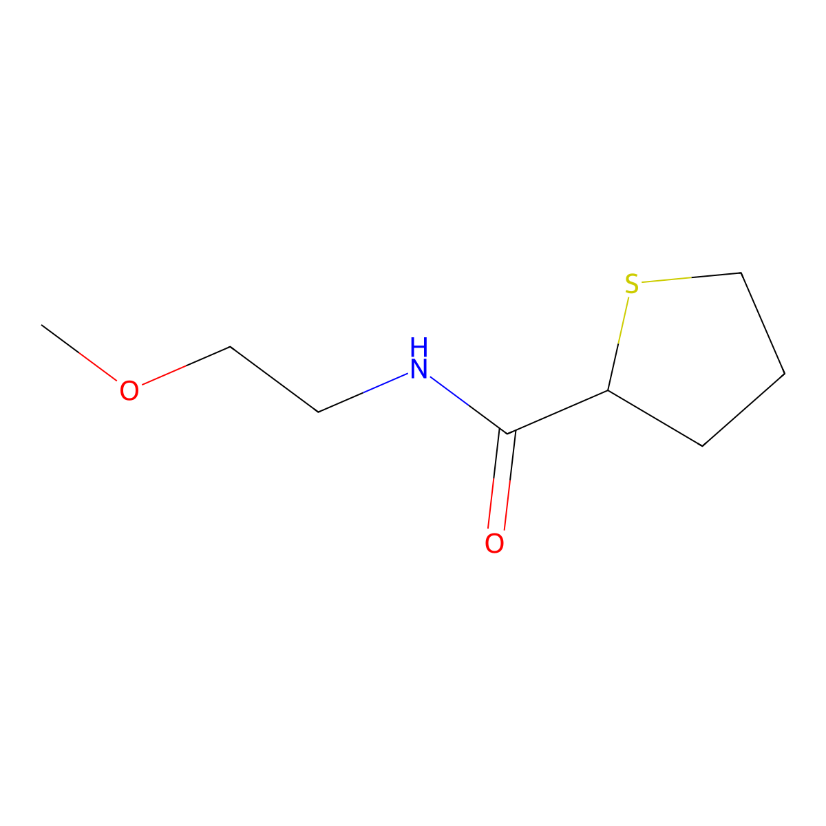 N-(2-methoxyethyl)thiolane-2-carboxamide molecular structure, CAS 1795076-29-7