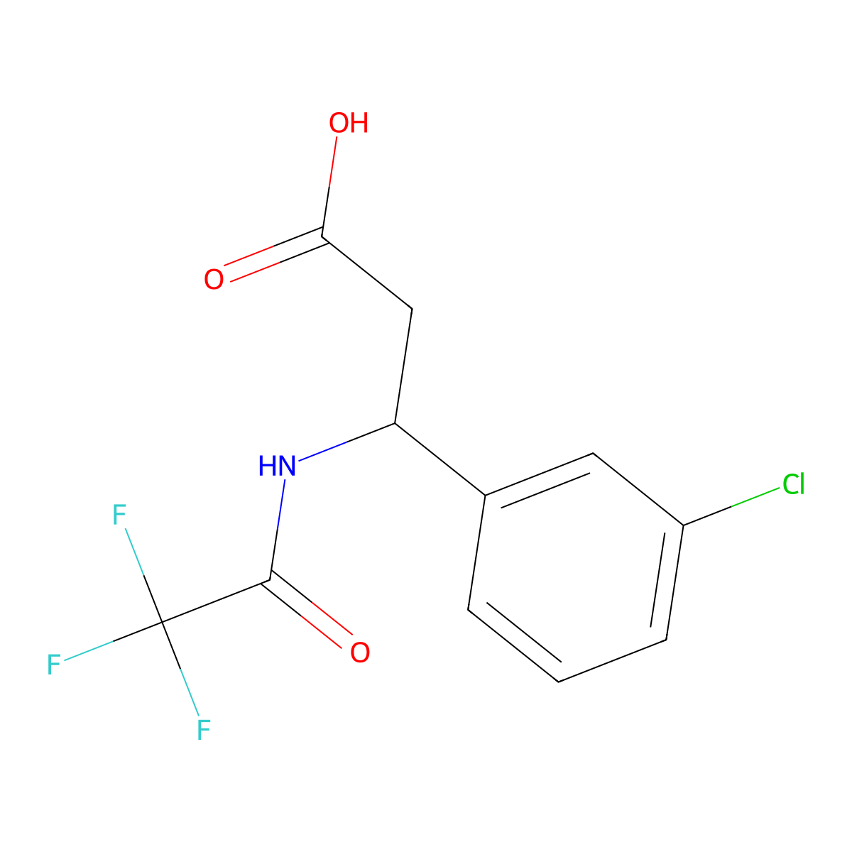 3-(3-Chlorophenyl)-3-(trifluoroacetamido)propanoic acid molecular structure, CAS 1795076-55-9